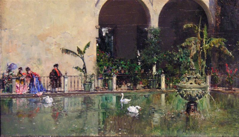 Raimundo Madrazo Estanque en los jardines del Real Alcazar de Sevilla